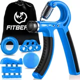 FitBeast Handtrainer Fingertrainer, Griffkraft Trainer Trainingsset - 5er-Pack, Verstellbarer Handtrainer, Finger Trainingsgerät, Handgelenk Trainer, Trainingsring & Stressabbau-Griffkugel