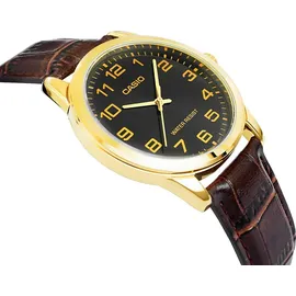 Casio Herren-Armbanduhr Analog Quarz Leder MTP-V001GL-1