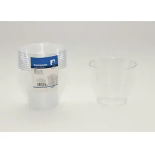 10 Dessertschalen, Kunststoff, Ø 9 cm oben, Ø 5cm unten, transparent, ca. 200 ml