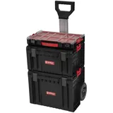 QBRICK - Werkzeugtrolley mit 3 x Werkzeugkasten Leer - 3er-Set - Werkstattwagen Leer, Werkzeugbox mit Organizer, Stapelbar, Mobil - Qbrick System PRO SET 2 - Set von PRO TOOLBOX und Organizer PRO 100