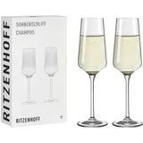 Ritzenhoff & Breker RITZENHOFF Champagnerglas 2er Set Sonnenschliff - 2 Stück Kristallglas im Geschenk-Set - Made in Germany