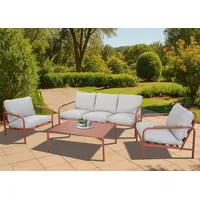 Mendler Aluminium-Gartenbank HWC-O11, Outdoor 3-Sitzer Sitzbank Sofa, Olefin Stoff
