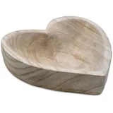 Spetebo Holz Herz natur - 21 cm - Tisch Deko Obst Schale für Valentistag Hochzeit Jahrestag