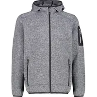 CMP Herren Unterjacke Kapuzen Fleecejacke, Ice-Titanio-Nero Hellgrau 52