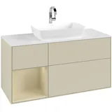 Villeroy & Boch Finion Waschtischunterschrank 120 cm mit Regalelement links, Abdeckplatte