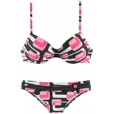 KangaROOS Bügel-Bikini Damen schwarz-rosa Gr.38 Cup D