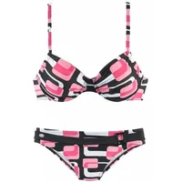 KangaROOS Bügel-Bikini Damen schwarz-rosa Gr.38 Cup D