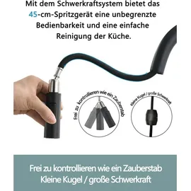 Timaco Moderne Niederdruck Küchenarmatur Schwarz