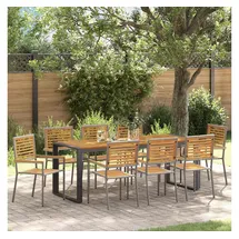 vidaXL Garten Essgruppe 9-tlg. Grau/Braun