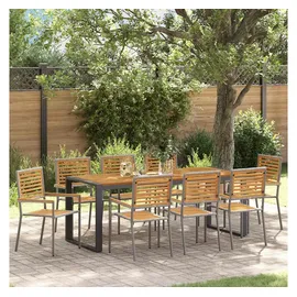 vidaXL Garten Essgruppe 9-tlg. Grau/Braun