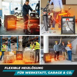 Masko MASKO® Elektroheizer Heizlüfter Bauheizer mit integriertem Thermostat Heizgerät mit 3 Heizstufen Heizgebläse für Innen- und Außeneinsatz Überlastschutz Elektroheizgebläse