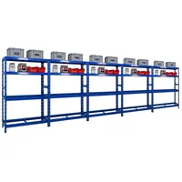 Proregal Mega Deal 5x Reifenregal Tiger 180x120x40 cm bis zu 12 Reifen auf 2 Ebenen mit 2 Fachboden Blau