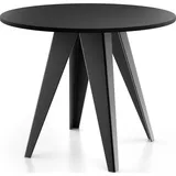 WFL GROUP Esstisch Glory im Industriestil - Modern, Rund - Ausziehbar von 100 cm bis 140 cm, Pulverbeschichtete Metallbeine - Schwarz - Schwarz