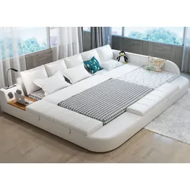 xl moebel gmbh Multifunktion Sofa Bett xxl Big Betten Boxen USB Hotel Leder Polster Neu #198 - Beige