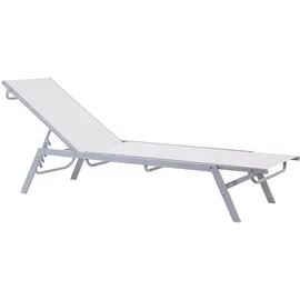 Beliani Sonnenliege 6-stufig 200 x 60 x 30 cm Weiß