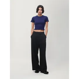LeGer By Lena Gercke LeGer T-Shirt Teresa, LeGer by Lena Gercke mit Rippstruktur, kurze Form, slim fit blau L (40)