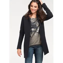 Longblazer ANISTON SELECTED, Damen, Gr. 42, schwarz, Ottomane, Obermaterial: 100% Polyester, unifarben, feminin, figurumspielend ca. Mitte Oberschenkel, Rundhals, Langarm eingesetzt normaler Saum, Blazer, in modischer Länge, Topseller