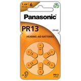 Panasonic PR13 Zink-Luft-Batterien für Hörgeräte, Typ 13, 1.4V, Hörgerätbatterien, 6 Stück,