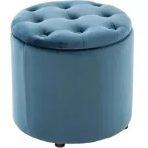 CLP Sitzhocker Pantin, mit Stauraum, bis 120 kg, Samt, blau, 44 x 42cm