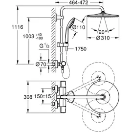 Grohe Duschsystem Euphoria System 310 chrom