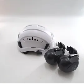 mustbau Sicherheitshelm-Set, EN397 Schutzhelm mit Ohr- und Gesichtsschutz, verstellbares Kopfband von 53 bis 63 cm, strapazierfähiges ABS-Material