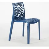 Grand Soleil Gruvyer Stapelbar Polypropylen Küche Bar Stühle - Blau
