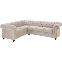 Home Affaire Chesterfield-Sofa »Chesterfield Ecksofa, auch in Leder L-Form«, beige