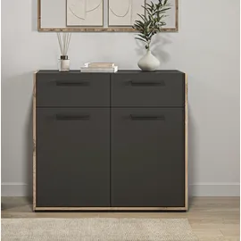 Home Affaire Highboard 95 x 86 x 37 cm basalt grau / Nox Oak nachbildung