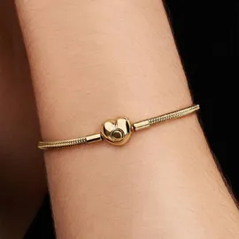 Pandora Moments Schlangen-Gliederarmband mit Herz-Verschluss aus Metall gold 563050C00-19 Größe 19