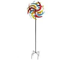 Spetebo Metall Windrad bunt Ø 38 cm - Deko Windspiel Windmühle Gartenstecker