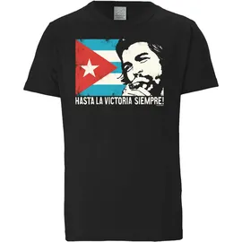 LOGOSHIRT T-Shirt LOGOSHIRT "Che Guevara - Cuban Flag", Herren, Gr. 4XL, schwarz, 100% Baumwolle, bedruckt, normal, Rundhals, Shirts T-Shirt, mit lässigem Aufdruck