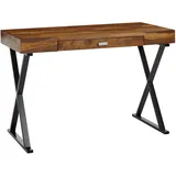 FineBuy Schreibtisch FineBuy Bürotisch 120x55 cm Massivholz Metall Computertisch Tisch