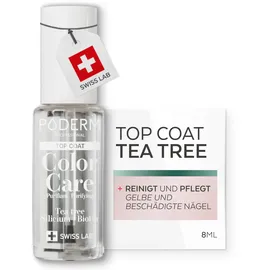 PODERM Top Coat Color Care Tea Tree Reinigt, Gelbe Nägel 8ML