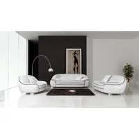 JVmoebel Polstergarnitur Designer Sofa in Weiß aus Leder und Kunstleder mit Kissen, (3-tlg., 3+2+1 Sitzer), Made in Europa weiß