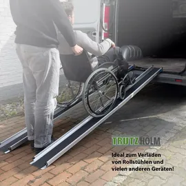 Trutzholm Teleskoprampe Rollstuhlrampe Alu grau schwarz 90-152 cm Traglast 272 kg inkl. Tragetasche