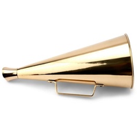 NKlaus Dekofigur Megaphone maritim Messing massiv gold 36cm lang Sprachrohr antik Stil, Made in Germany