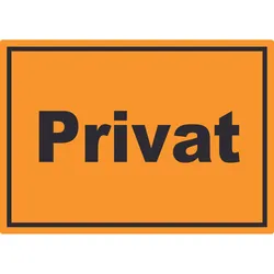 Privat Aufkleber schwarz-orange A2 (420x594mm)