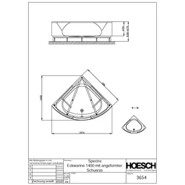 Hoesch Spectra Eckbadewanne 140 x 140 cm (3654.010)