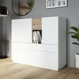 Forte Highboard Lewisville 119,7 x 111,2 x 41 cm Grau / Weiß