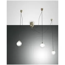 Fabas Luce Blog LED Pendelleuchte LED 3x5W Metall und Borsilicatglas Gold edelmatt