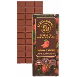Schokobold Erdbeere & Mandel Vollmilch Schokolade 70 g