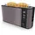 Arendo 1000 Watt Automatik Langschlitz Toaster, Display mit Restzeitanzeige, Auftaufunktion, Grau/Silber