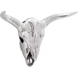vidaXL Wanddekoobjekt, Bullen Schädel Silber 49 x 10 x 36 cm Aluminium silberfarben
