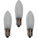 Hellum LED Riffelkerze 3 Stück für Lichterkette warm-weiß, matt 3er Pack