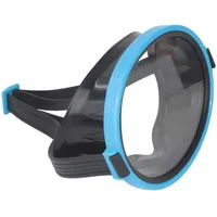 Fauitay Runde Tauchermaske Single Lens Taucherbrille Unterwasser wasserdichte Schnorchelmaske Schwimmschnorchel Tauchausrüstung (Blau)