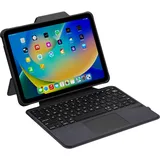 DEQSTER Rugged Touch Keyboard Folio für Apple iPad 10.9" ab 2022, grau, DE (40-1013778)