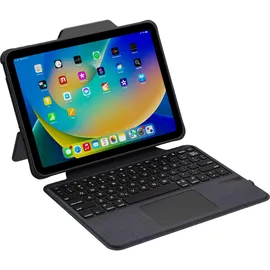 DEQSTER Rugged Touch Keyboard Folio für Apple iPad 10.9" ab 2022, grau, DE (40-1013778)