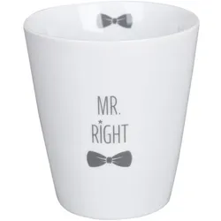 Krasilnikoff Porzellanbecher Happy Mug Mr Right, 330 ml