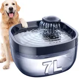 FEELNEEDY Trinkbrunnen für Hunde/Katzen 7L Wasserbrunnen mit led licht, Hundewasserspender 30dB Leise, Geeignet für die Verwendung mit Hunden oder Mehreren Katzen, mit 2 Filters