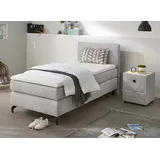 INOSIGN Boxspringbett Alinas, mit Topper", und Zierkissen, in unterschiedliche Farbvarianten und Breiten lieferbar, grau